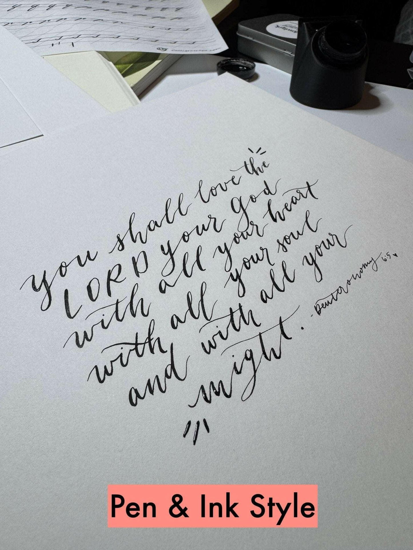 Custom Calligraphy Quote - Meadowlark & Poppy