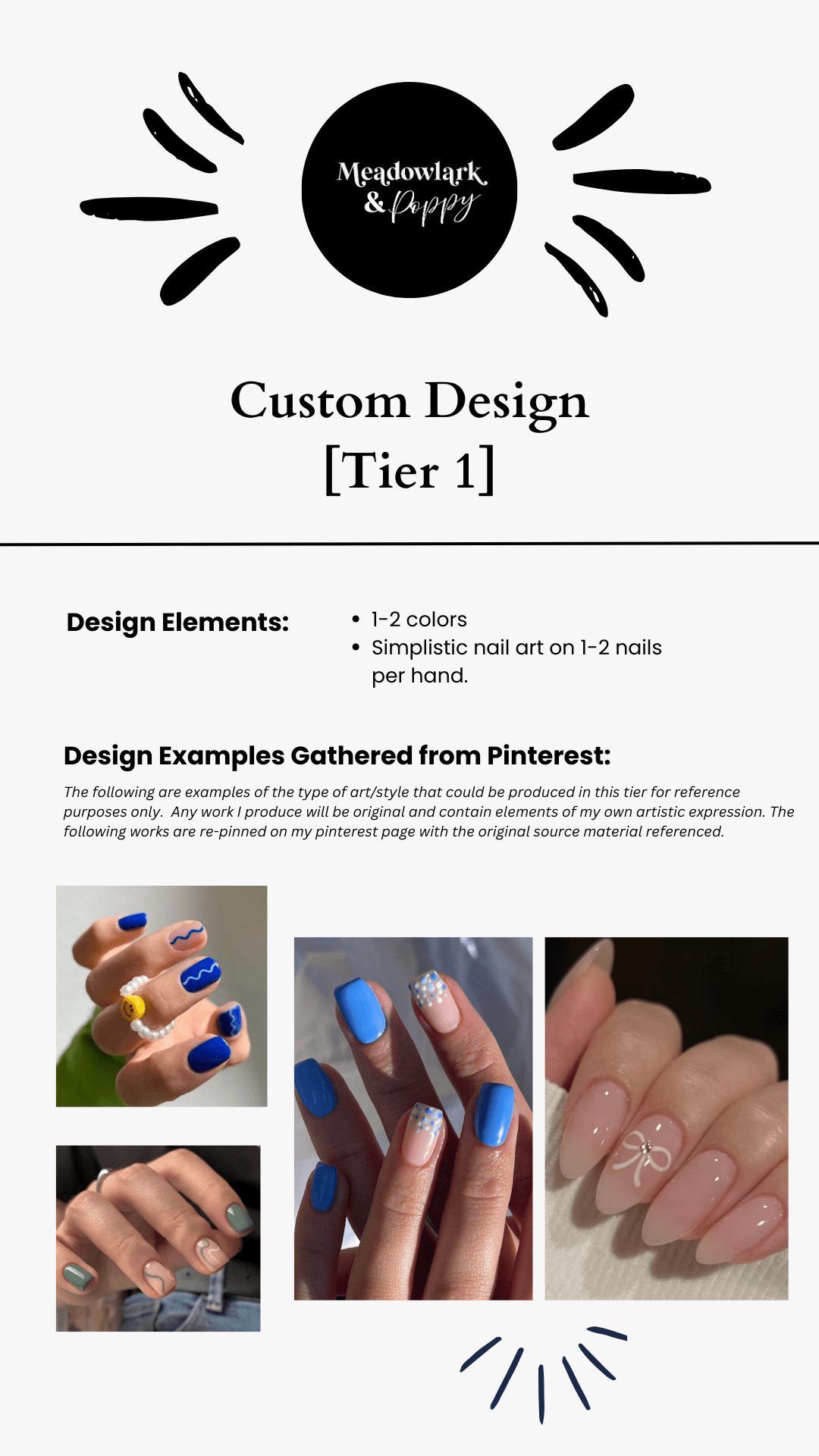 Custom Press On Nail Set - Meadowlark & Poppy