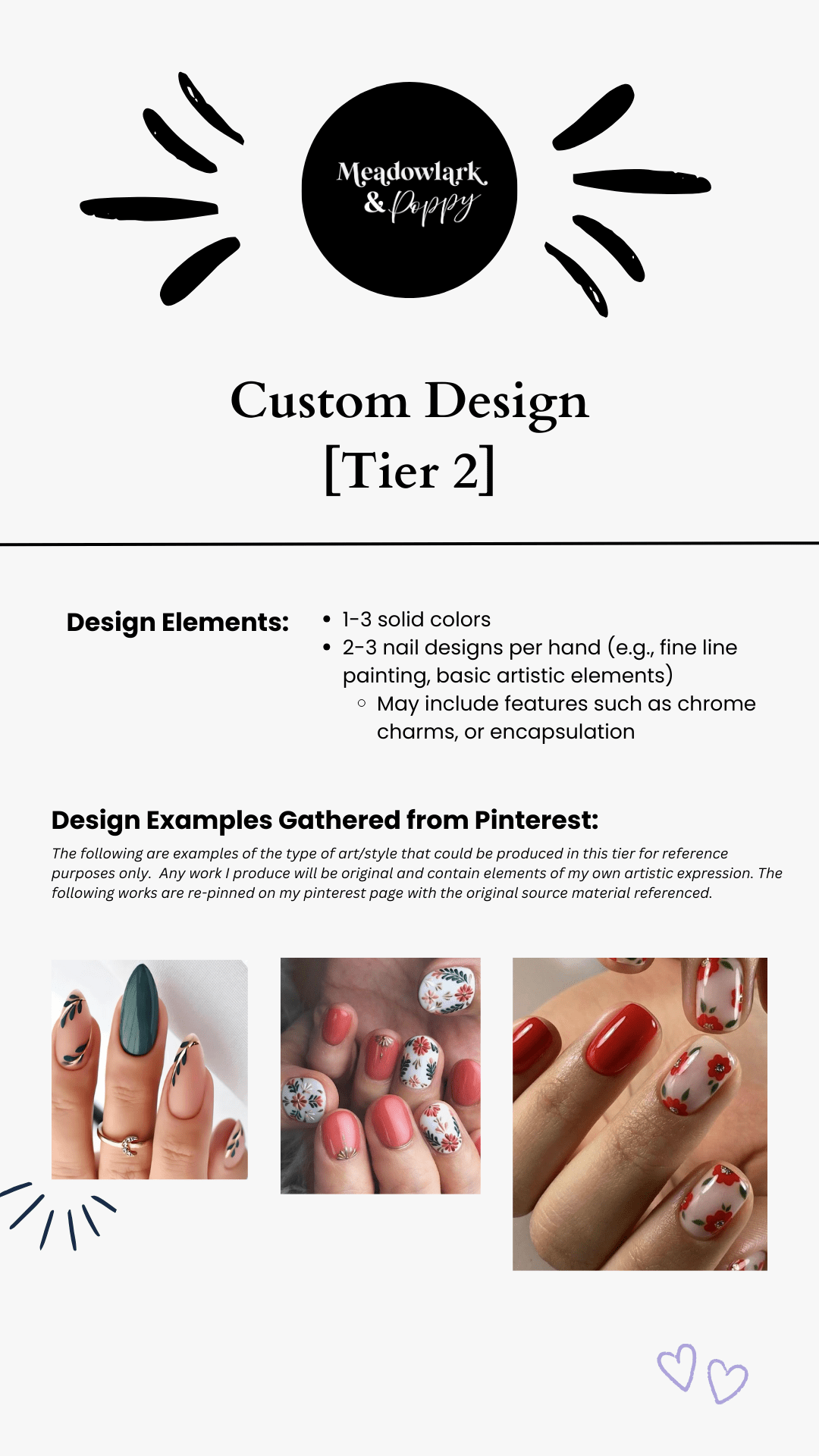 Custom Press On Nail Set - Meadowlark & Poppy