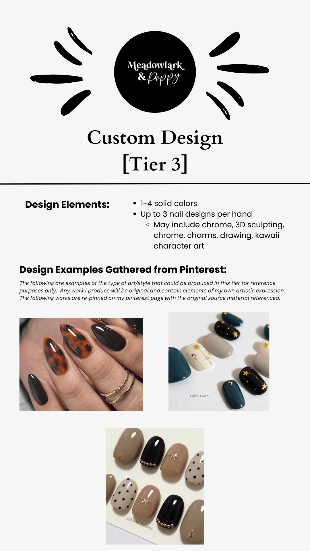 Custom Press On Nail Set - Meadowlark & Poppy