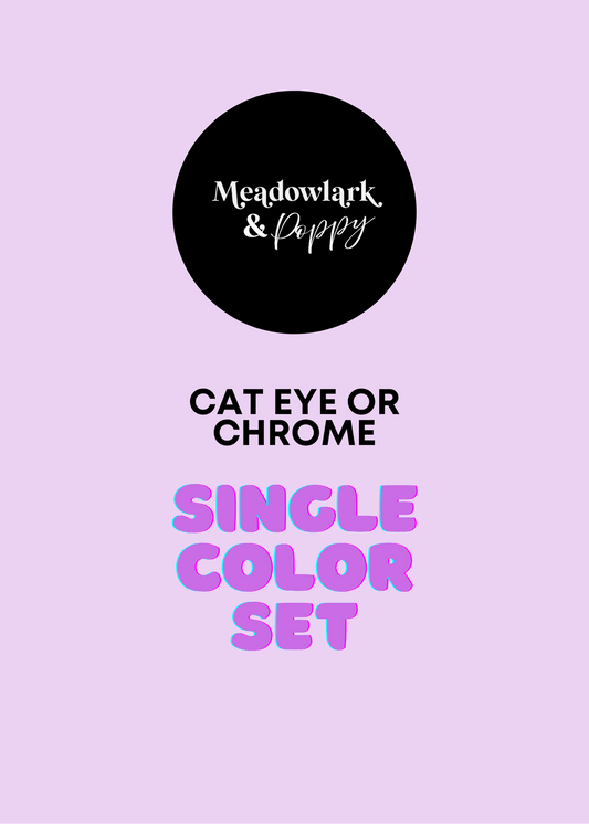 Premium Cat Eye or Chrome Press On Nail Set