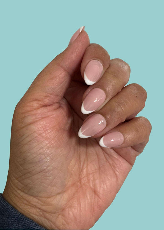 Classic French Tip Premium Gel Nail Set - Meadowlark & Poppy
