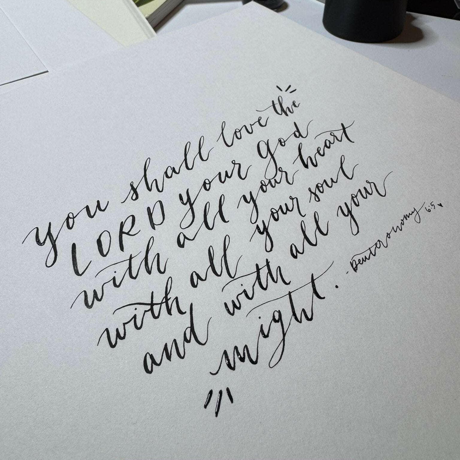 Custom Calligraphy Quote - Meadowlark & Poppy