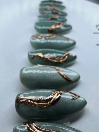 Custom Design Premium Gel Press On Nail Set - Meadowlark & Poppy